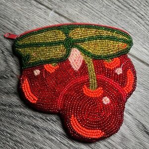 Beaded Cherry Coin Purse